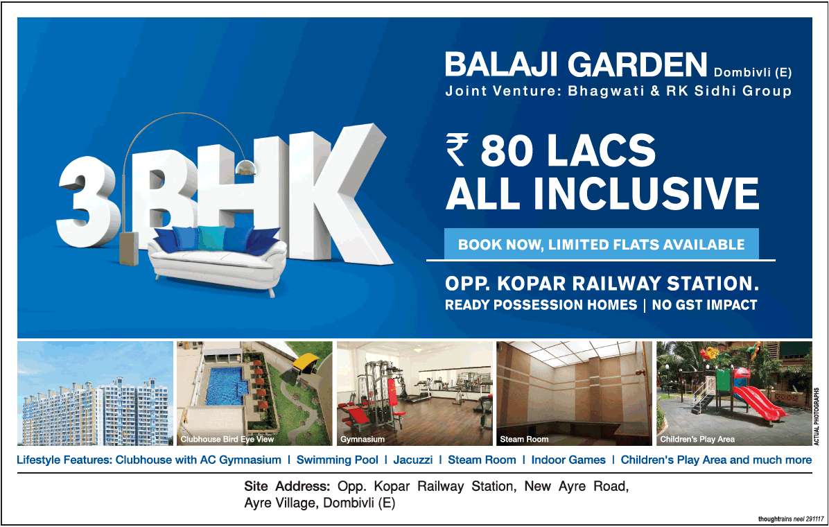 Book ready possession homes with no GST impact at Neelsidhi Balaji Garden in Mumbai